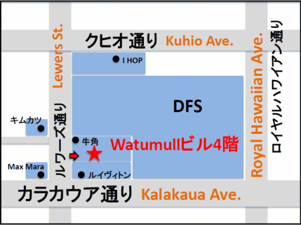LALAワイキキ店のMAP